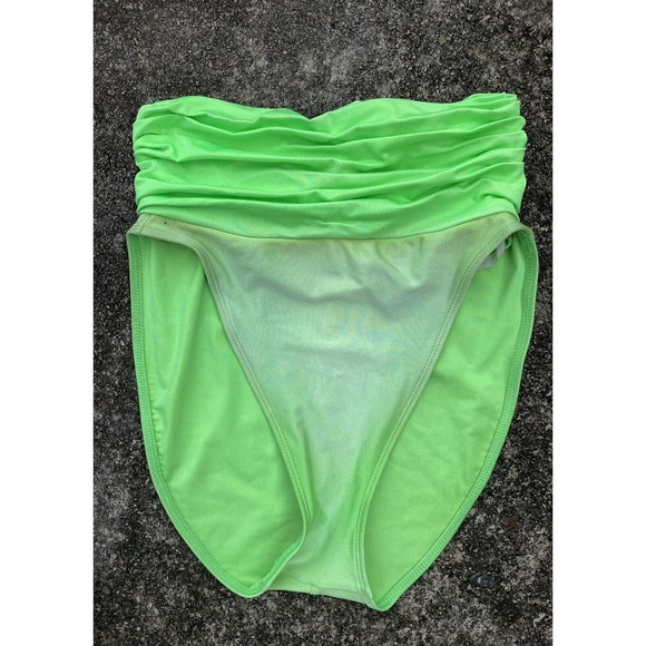 Vtg La Blanca Retro 80s Neon Green High Cut Bikini 2pc Swimsuit Sz M - Picture 5 of 6
